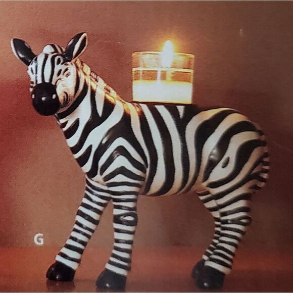 🩵PartyLite Zebra Votive/Tealight Candle Holder - Picture 12 of 16